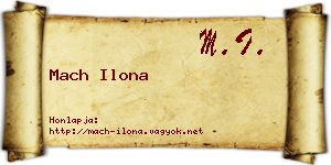 Mach Ilona névjegykártya
